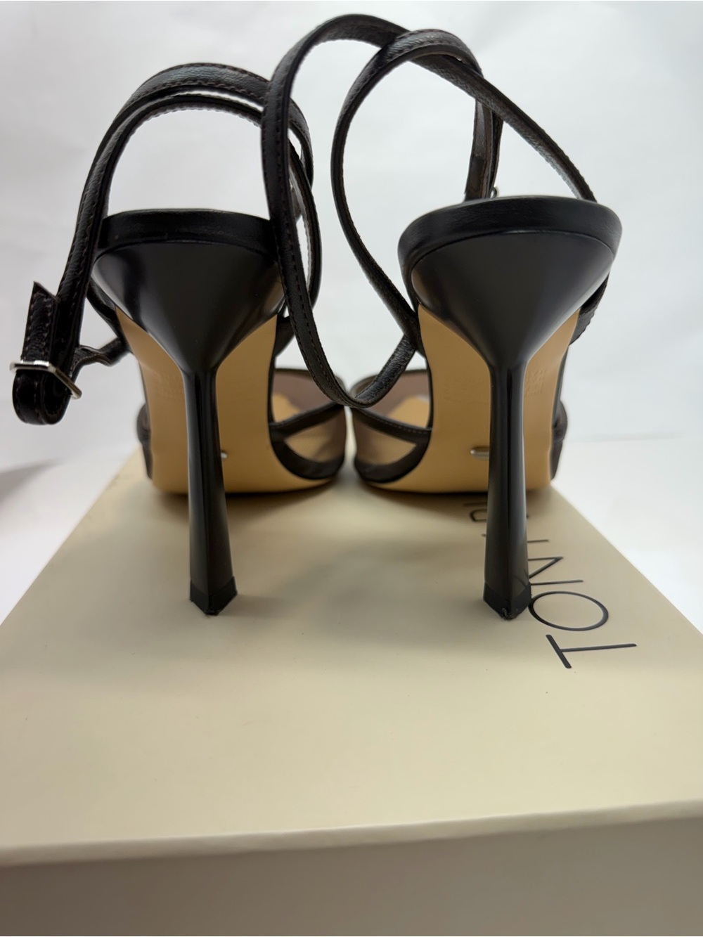 Tony Bianco Georgie Pump in Choc high heel sling back pointed toe mesh - Picture 6 of 7